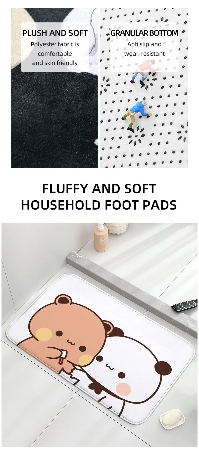 1Pc Bubu and Dudu Cute Cartoon Welcome Mat Entrance Doormat Balcony Bathroom Floor Mats Non-slip Rug Bedroom Carpet Home Decor
