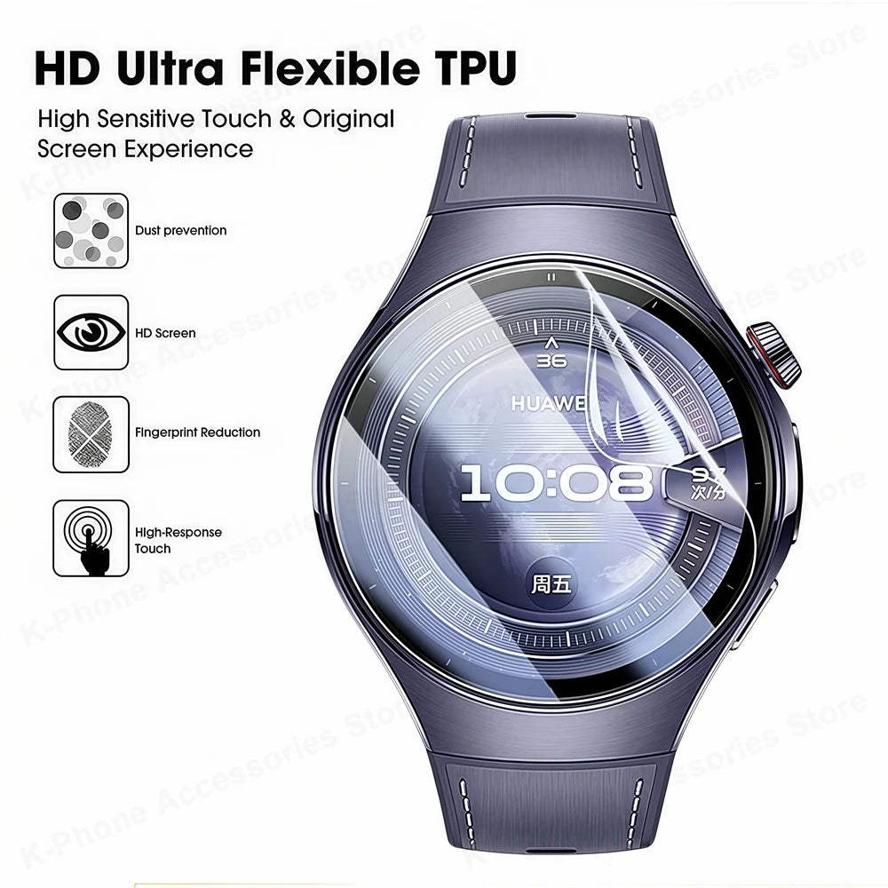 5PCS For Huawei Watch 5 Hydrogel Film Soft HD Clear Anti-scratch Full Smartwatch Screen Protector For Huawei Watch 5 46mm 42mm