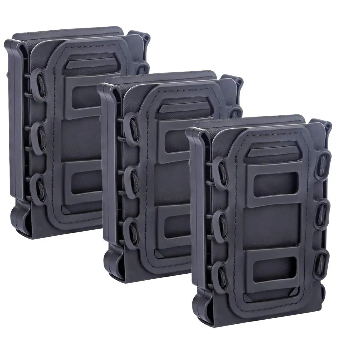 3Pcs Tactical Fast Mag TPR Flexible Molle Magazine Pouch Carrier for Ar15 M4 5.56/7.62 Mag Pouch Rifle Pistol Magazine Holder