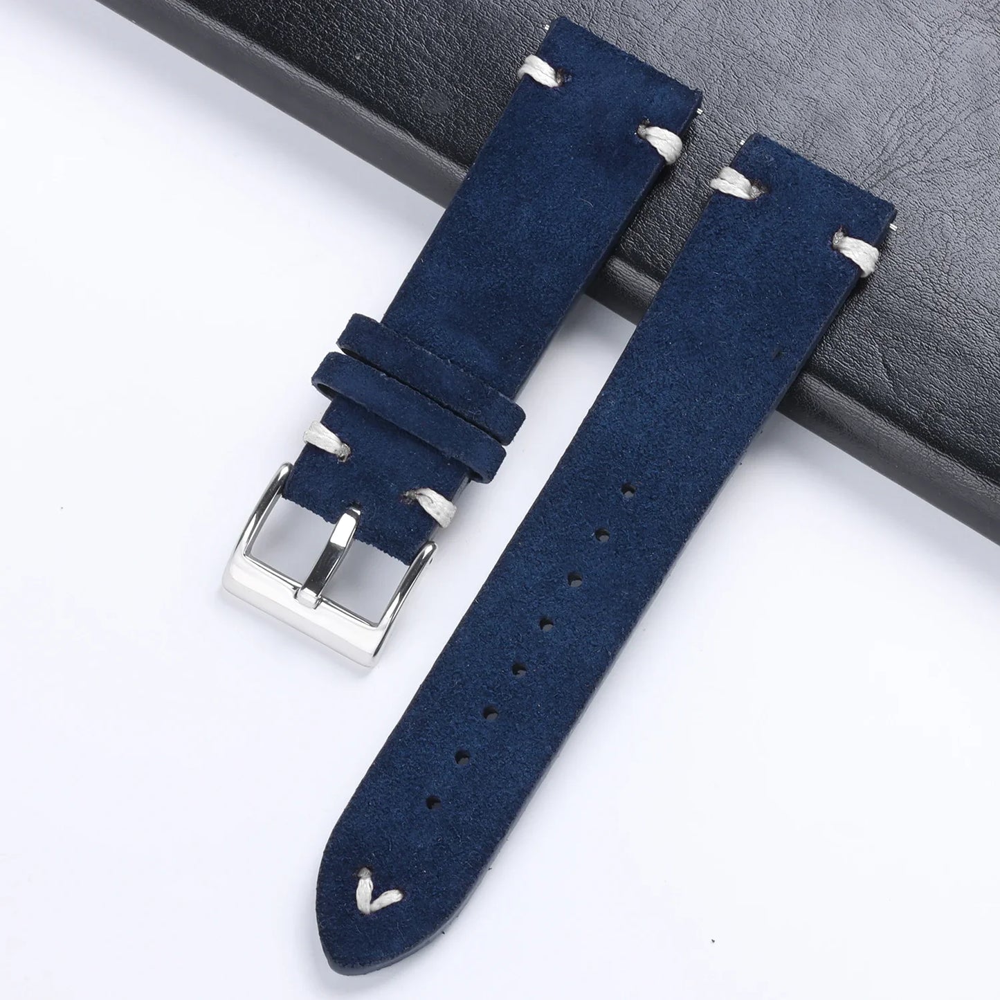 Soft Suede Watch Band 18mm 20mm 22mm Leather Strap Brown Blue Black Belt Replacement for Seiko Quick Release Men Women Bracelet