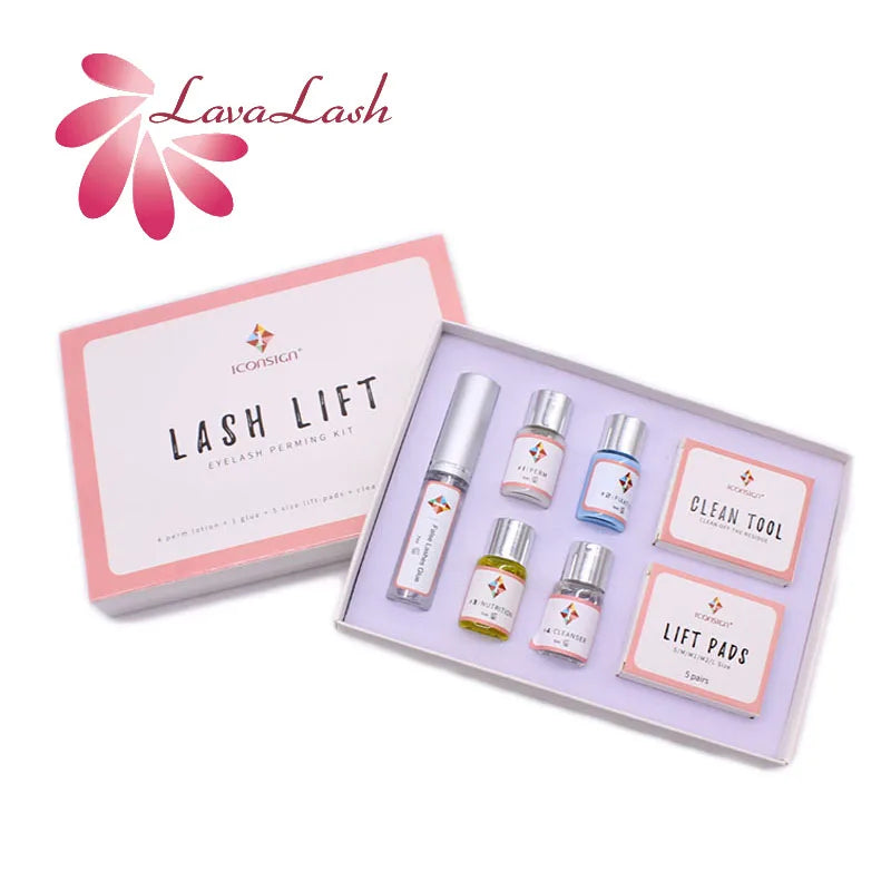 Lash Lift Kit and Eyelash Eyebrow Dye Tint Combination Lifting Eyelashes Perm Eye Makeup Set with Lift Pads and Clean Tools