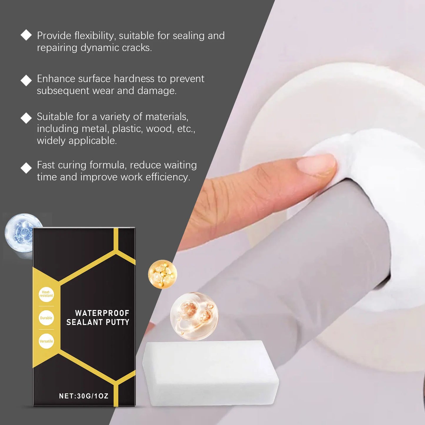 Waterproof Rubber Mastic Mud Air Conditioning Hole Sealing Duct Putty Waterproof Mastic Sealant Wall Hole Blocking Sealing Clay