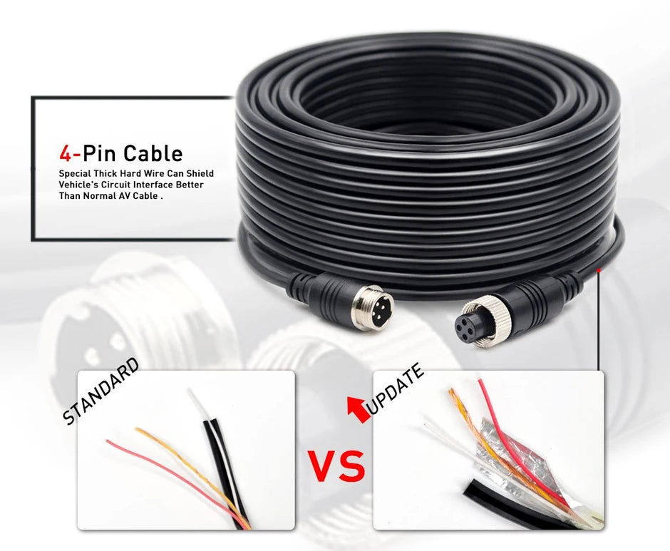 GreenYi BSD Radar Alarm Car DVR Video Recording 2 Channel AHD Side View Camera with Truck Buses 10.36 Inch Rear Mirror Monitor