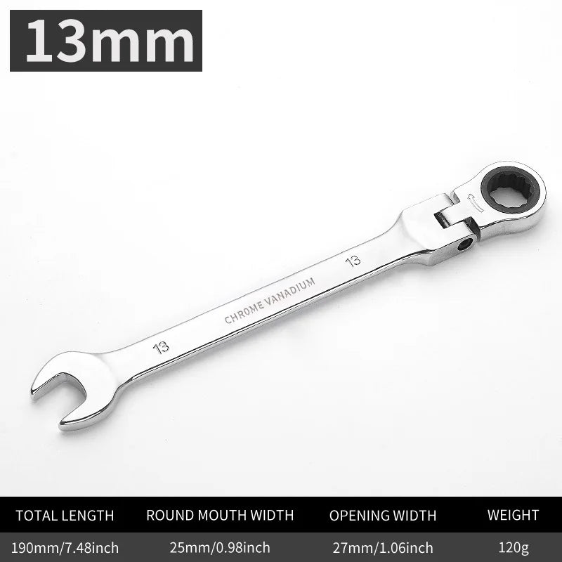 Flexible  Action Wrench Spanner Nut Tool Head  Metric Spanner Open End and Ring Wrenches Tool