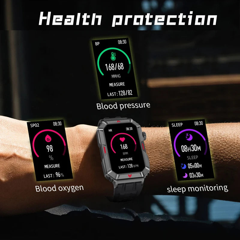 1.57 Inch 100+ Sports Mode Heart Rate Blood Pressure Blood Oxyge Blood Sugar Voice Assistant Sleep Monitoring Smart Watch