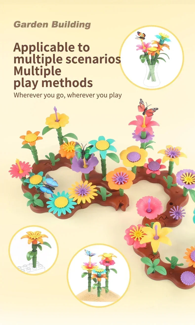 Grow Their Imagination with STEM Educational Flower Garden Building Toy - Perfect Gift for 3-7 Year Old Boys & Girls!