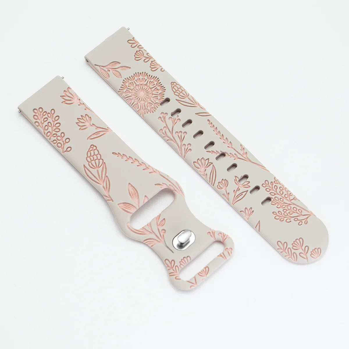 Two-tone Silicone Band Engraved Strap for Samsung Galaxy Watch 7/6/5/4/Active 2 40mm 44mm/Watch 5 Pro 45mm/Watch 3 41mm Straps