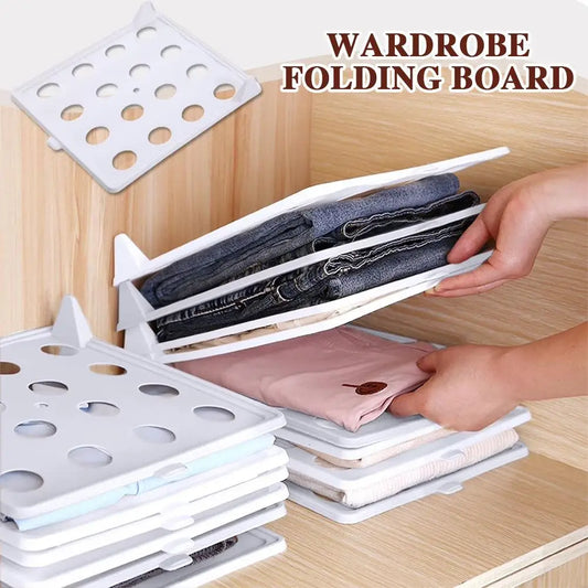 Stackable Shirt Organizer Boards Foldable Clothes Storage Space Saving Wardrobe Drawer Organizer for T Shirt Sweaters Closet Use
