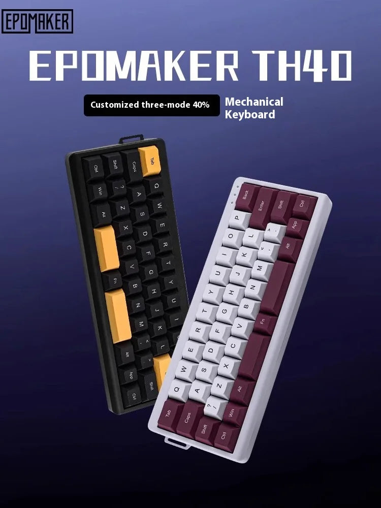 Epomaker Th40 Via Ultra-Compact 40% Layout Hot-Swappable Gasket-Mounted Wired/Bluetooth/2.4g Wireless Mechanical Keyboard