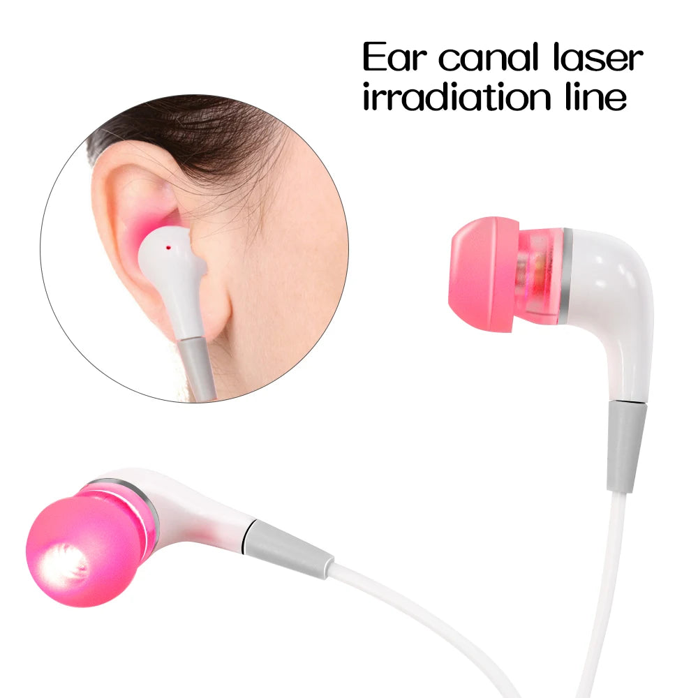 650nm LLLT Laser Therapy Rhinitis Sinusitis Tinnitus Ear Irradiation Laser Physiotherapy Earplug Otitis Media Deafness Treatment