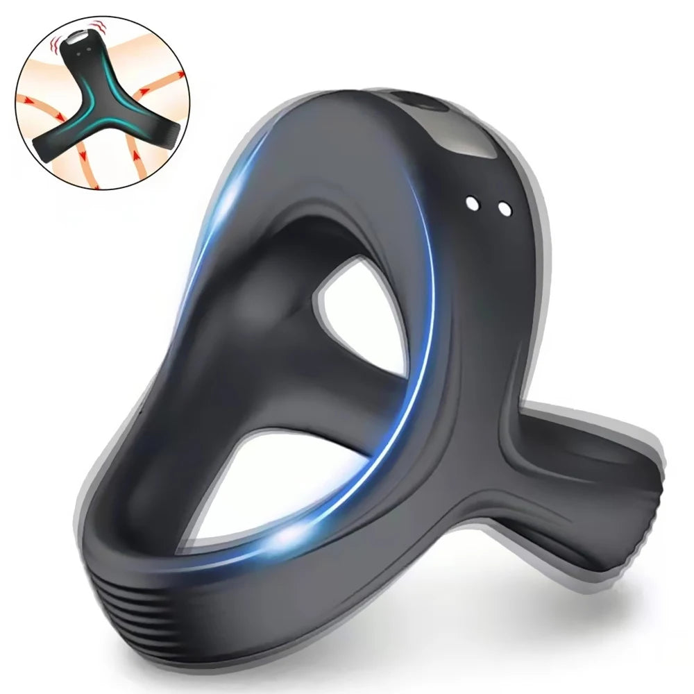 Strong Vibrator Cockring Penis Cock Ring on for Man Delay Ejaculation Sex Toys for Men Couple Rings Penisring Toys for Adults 18
