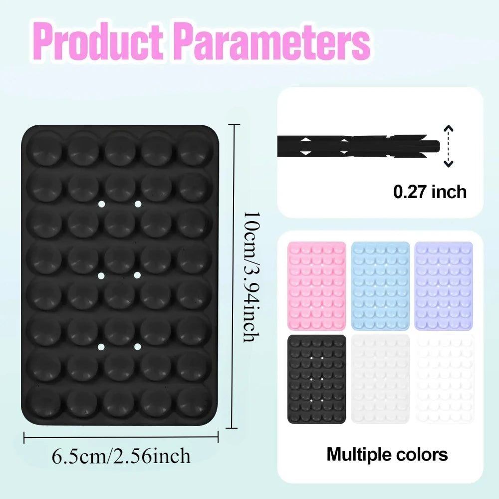 Double Sided Silicone Suction Cup Multicolor Strong Adhesive Stand For iPhone 11 12 13 14 15 16 Pro Max Detachable Phone Holder