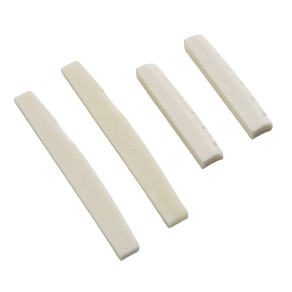 2 Sets 4 Pcs 6 String Acoustic Guitar Bone Bridge Saddle 72mm And Nut 43mm Cow Bone Nut Top Folk Pillow Folk Bottom Pillow