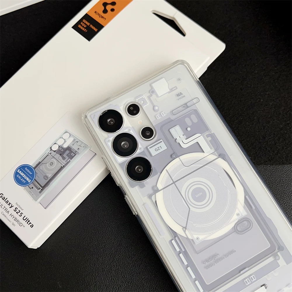Spigen Ultra Hybrid Magfit Zero One Designs Magnetic Case For Samsung Galaxy S25 Ultra S26 S24 S23 S22 Plus For Magsafe Cover
