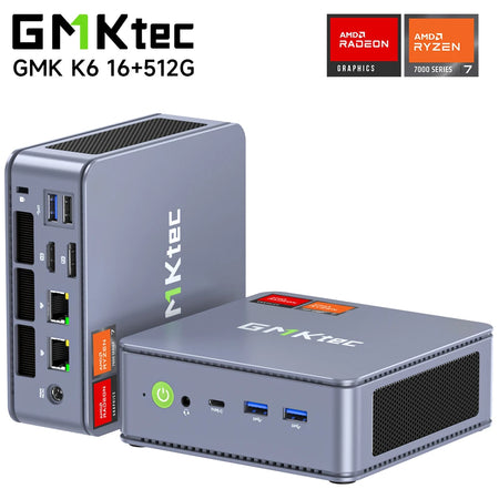 GMKtec K6 Mini PC AMD R7-7840HS 8C/16T 16GB DDR5 512GB PCIe 4.0