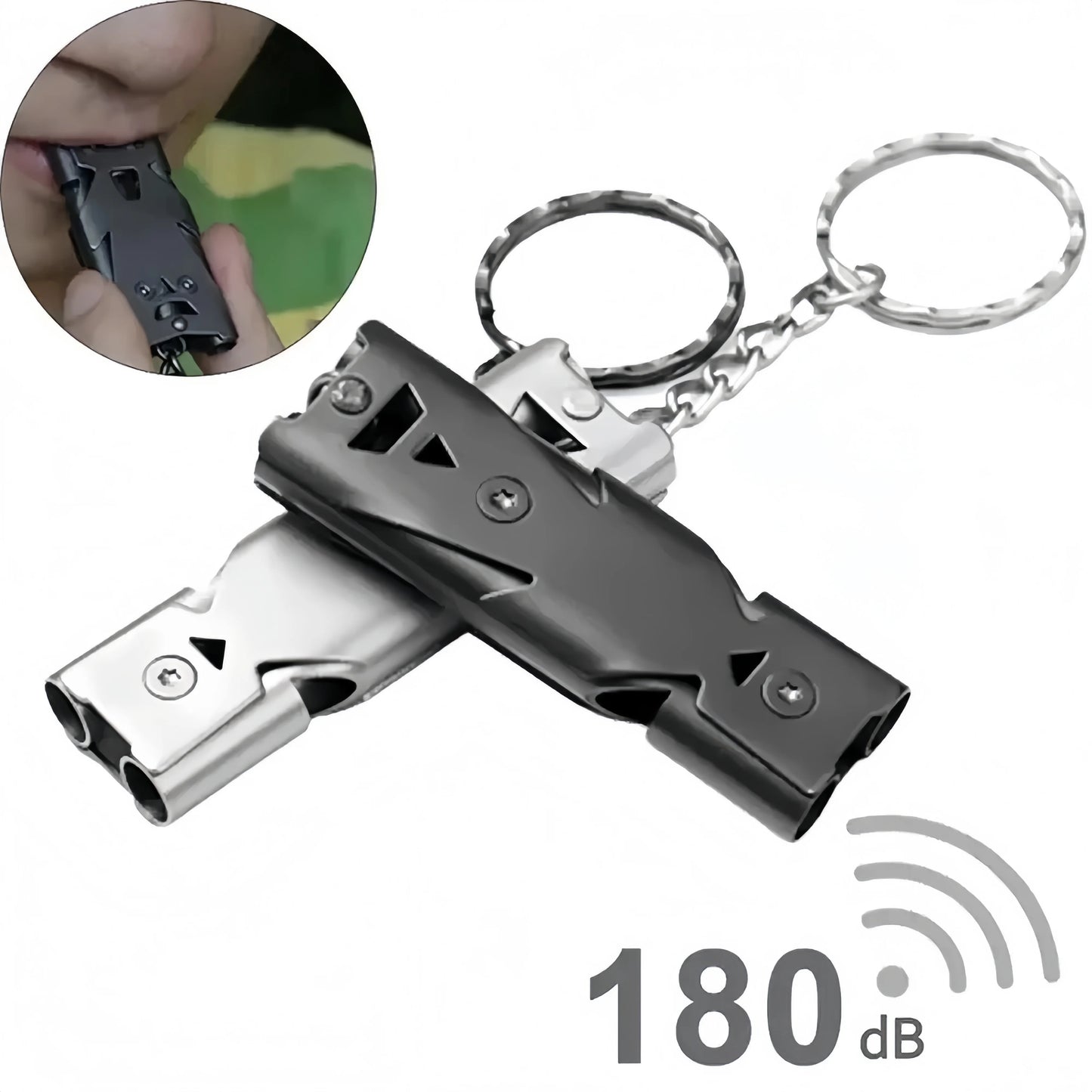 Survival Whistle Keychain–High Decibel,Emergency Whistle for Outdoor,Camping&Hiking–Double Tube Design,Loud Safety AlarmPortable