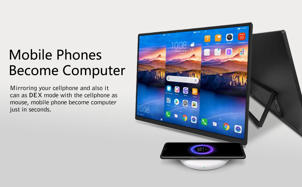 Bimawen 15.6 inch 60Hz Smart TV Portable Monitor with Google TV For Mini PC Laptop Phone Xbox PS4 PS5 Switch Game monitor