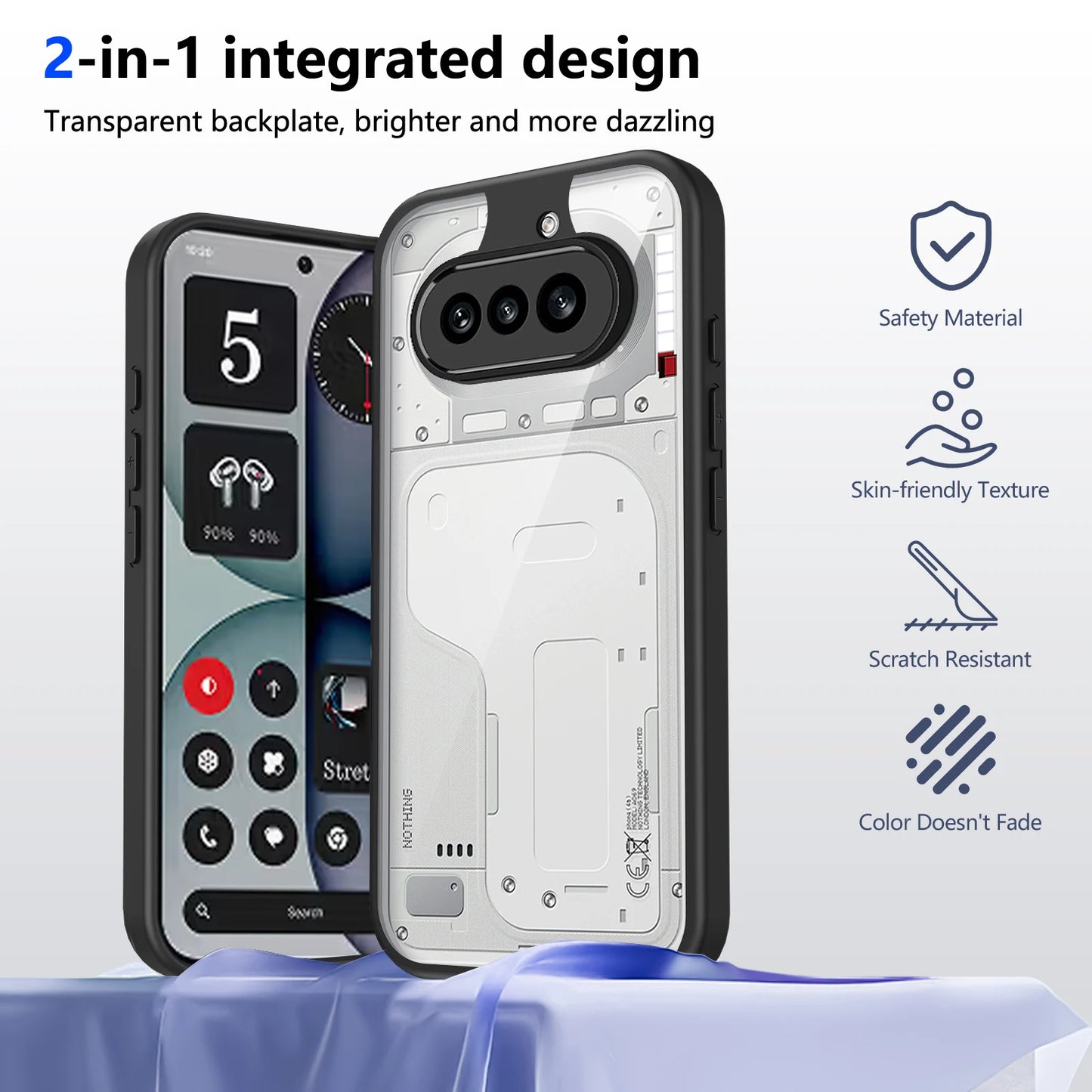 Nothing Phone 4A Case Plating Silicone Bumper Shockproof Clear Back Cover Hard Phone Case for Nothing Phone 4A Phone4A 2026 A069