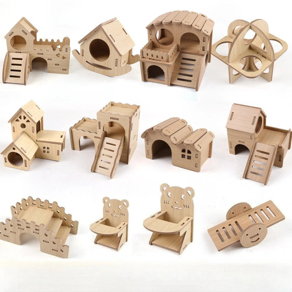 Hamster Squirrel Solid Wood Avoidance House Hedgehog Wooden House Golden Bear Nest Dutch Pig Dormitory Rutin Chicken Large House