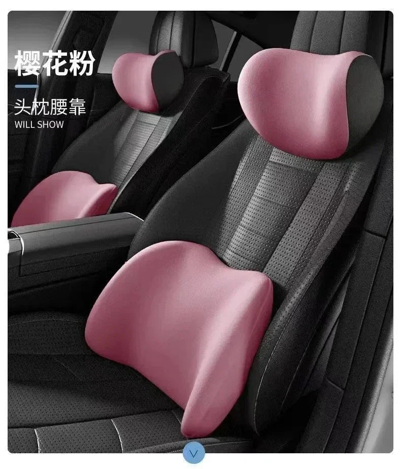 Car Headrest/Lumbar Support Car Neck Pillow Waist Cushion Driver Seat Backrest Car Cushion Driving Lumbar Support Waist Support
