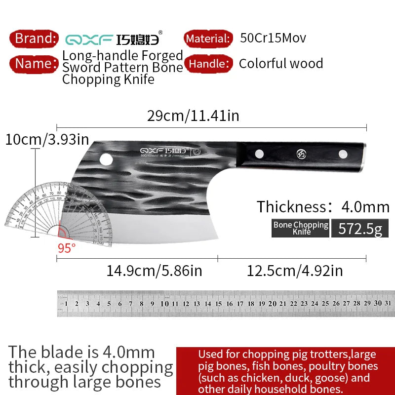 Household kitchen axe knife,  for both cutting and chopping, made of carbon steel, super durable, best-selling model