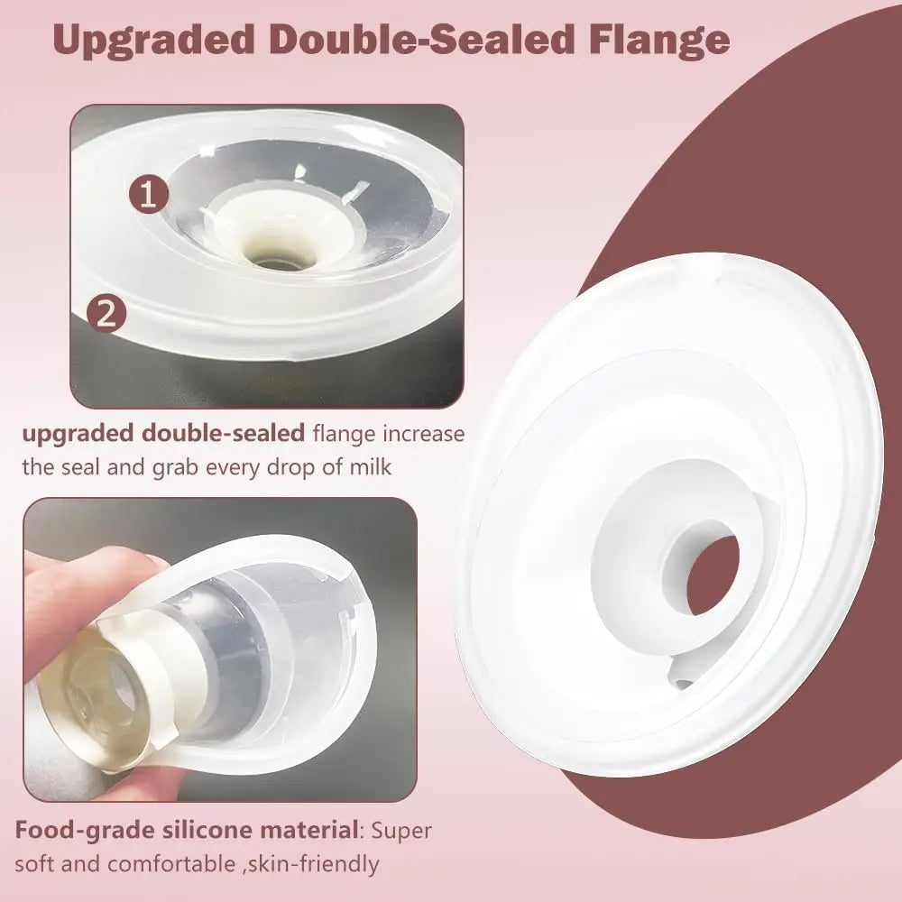 Full Sets 24mm Collector Cup And Flange Inserts Only Compatible with Momcozy M5 Breast Pump Replacement Accessories
