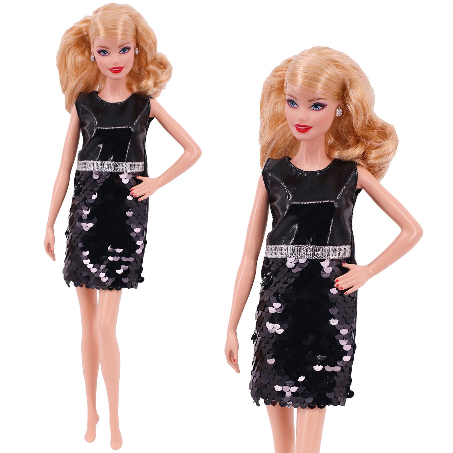 Flash Skirt Doll Dress For Barbie Clothes Accesories BJD Blyth 1/6 Dollhouse Miniature Items Toys For Girls