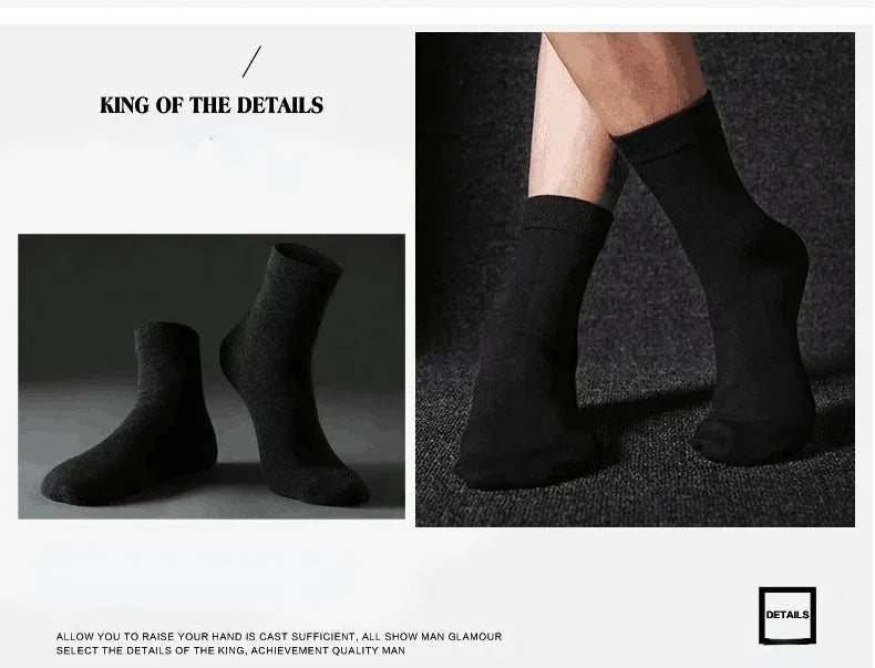 HSS 10Pairs Men‘s Socks Cotton Casual Business Middle Black Breathable Male Crew Socks Summer Winter Dress Gifts Socks Size38-45
