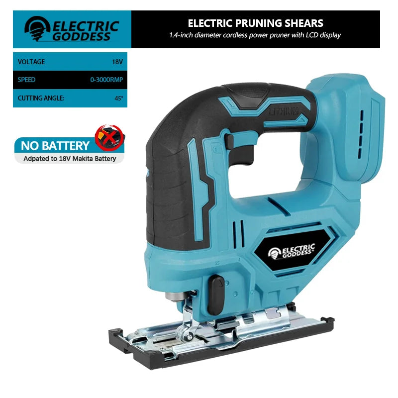 For 18V Makita 3000RPM Electric Curved Saw Cordless Jig Saw Portable Multifunction Carpenter Power Tool No Battery