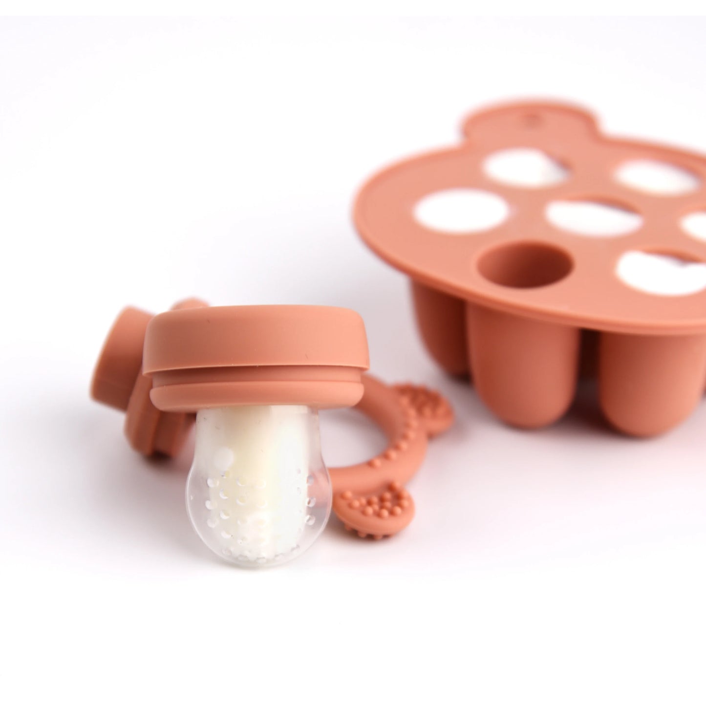 Latest Animal Design Bear Set Fruit Feeder Breast Milk Freezer Tray Food Soup Silicone Freezer Tray Silicone Popsicle Mold