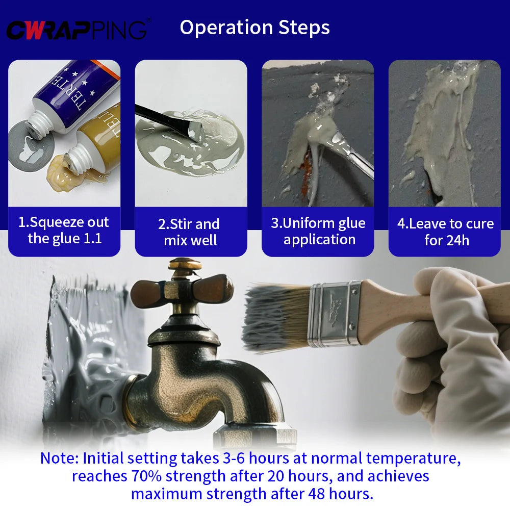 A+B Glue Casting Adhesive Industrial Repair Agent Casting Metal Cast Iron Trachoma Stomatal Crackle Welding Glue Home Accessorie