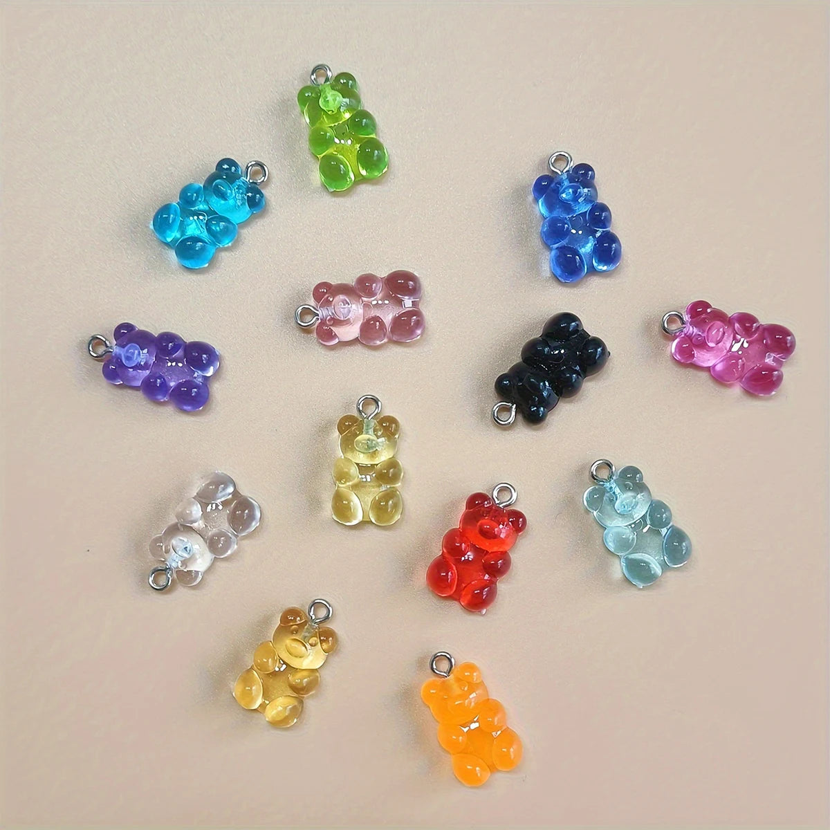 20 Pieces Of Colorful Candy Teddy Bear Gummie Jewelry, Diy Pendant, Cute Earring Necklace, Creative Discovery 20x10mm