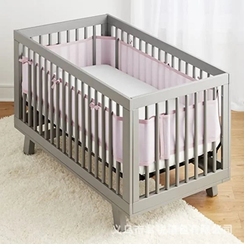Breathable Bed Rail Bumper for Baby Safety Multi-Color Soft Mesh Toddler Bed Rail Guard for 4-Panel and Small Baby Cribs