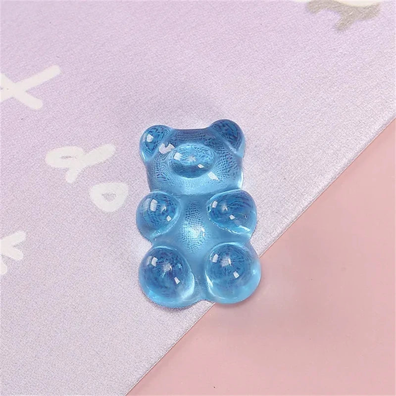 50pcs 3D Cartoon Jelly Bear Nail Art Resin Charms Rhinestones Kawaii Accessories Press on Nails Decorations DIY Supplies Parts