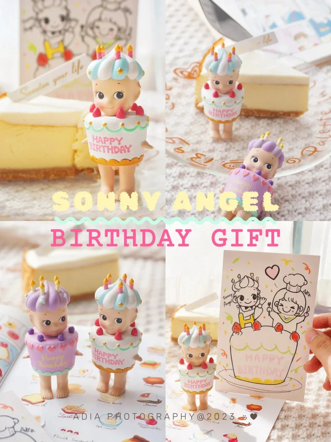 Sonny Angel Birthday Cake Series Blind Box Lying Down Angel Series Anime Figures Kawaii Cartoon Surprise Box Toys For Kids Gifts