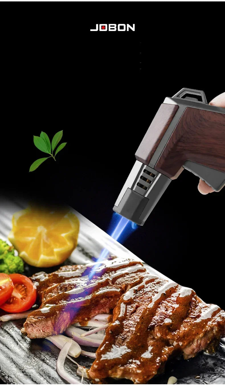 JOBON Multiple-uses Spray Gun Welding Gun Windproof Strong Blue Flame Gun Lighter with Flame Lock Non-slip Base Ignition Gadgets