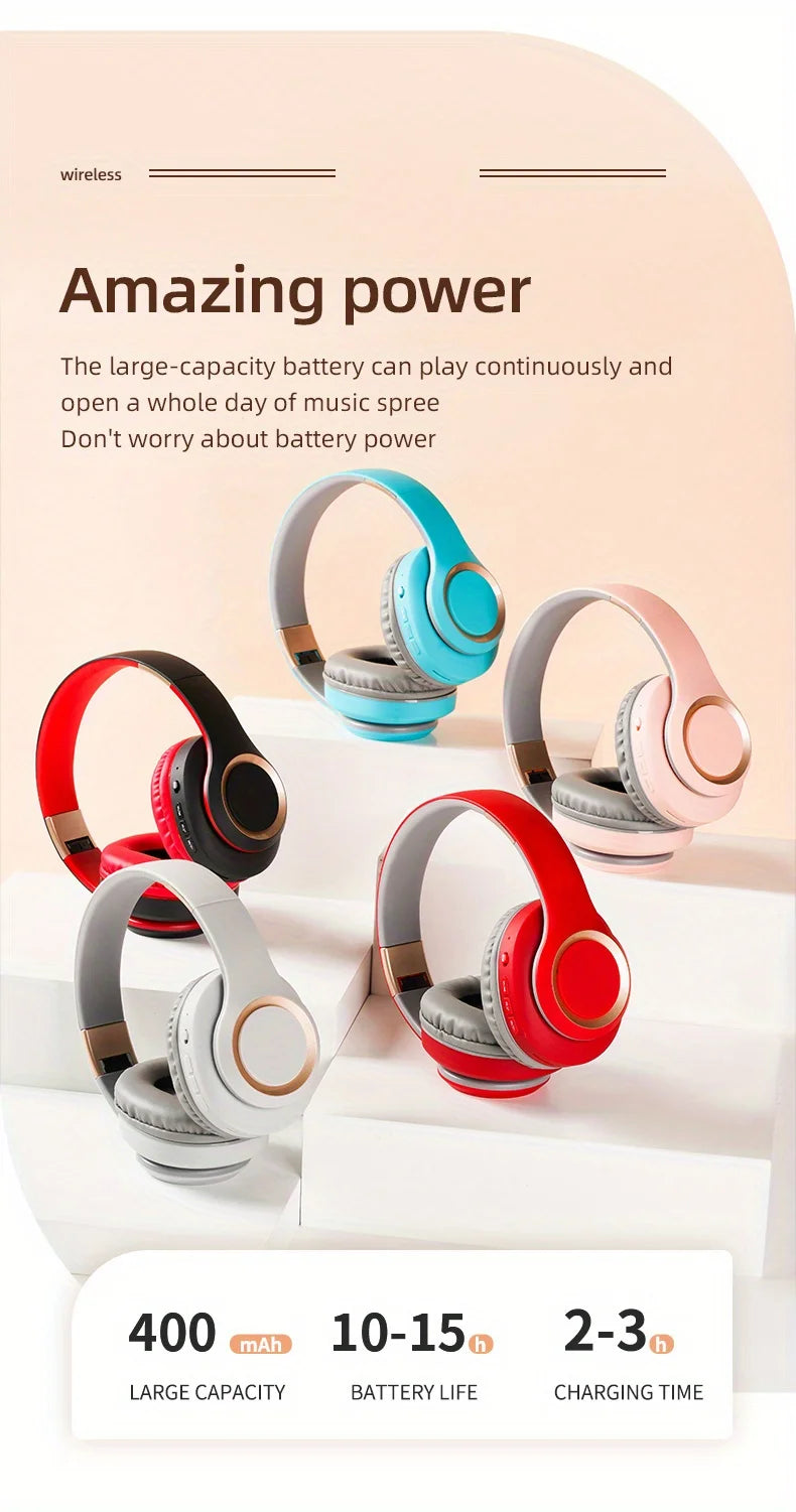 Headphones Bluetooth HIFI Wireless Stereo Over Ear Earphone Handsfree Headset Ear Buds Head Phone Headset For iPhone Xiaomi