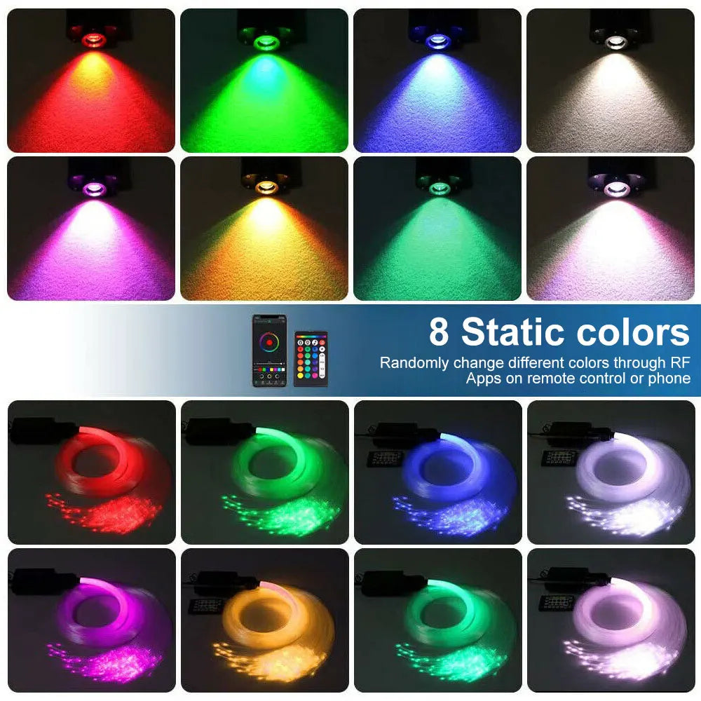 Car Starry Sky Light Auto Home Fiber Optic Lights Atmosphere Lamp Music Control Ceiling Lights RGB 12W 8 Colors Car Styling DIY