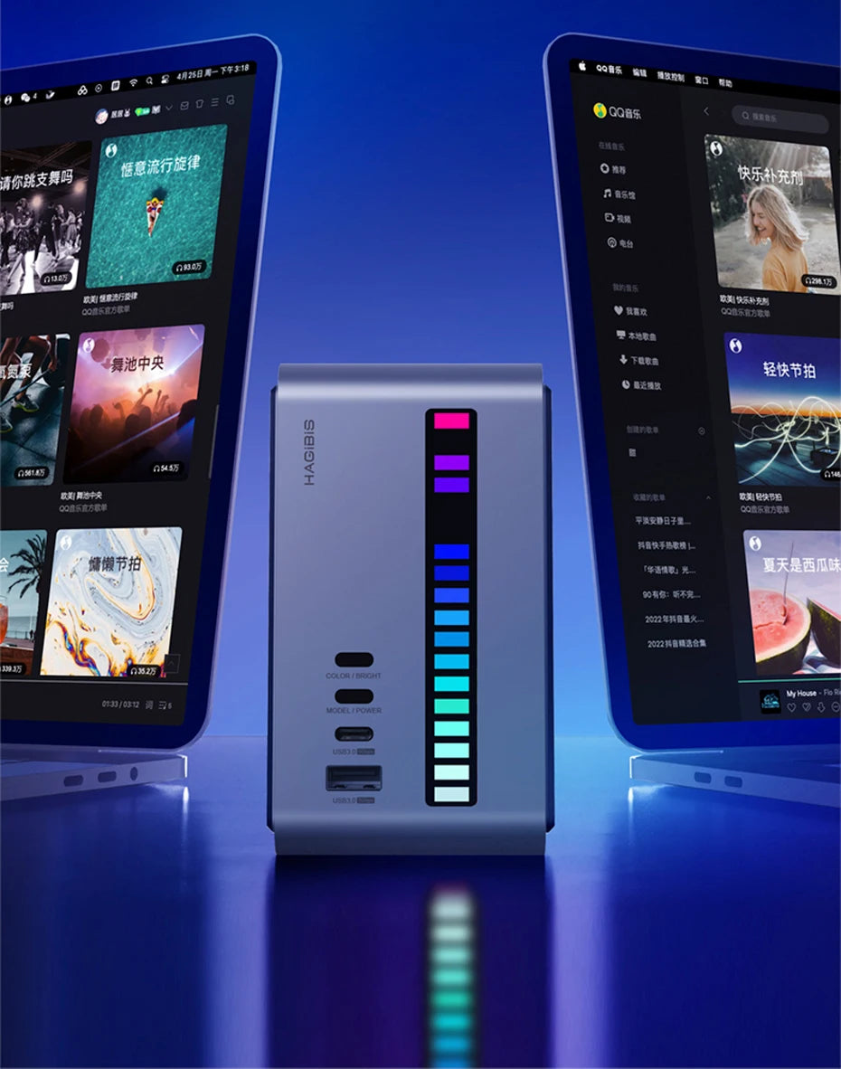 Hagibis USB C Docking Station with Dual HDMI Monitor M.2 SSD Enclosure Ethernet 100W PD USB Hub SD/TF-U100/U100 Pro/U100 Ultra