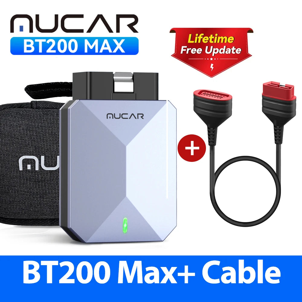 Lifetime Free Update MUCAR BT200 Max OBD2 Scanner CAN FD Bi-Directional Control All System Diagnostic Tool 15 Reset for All Cars