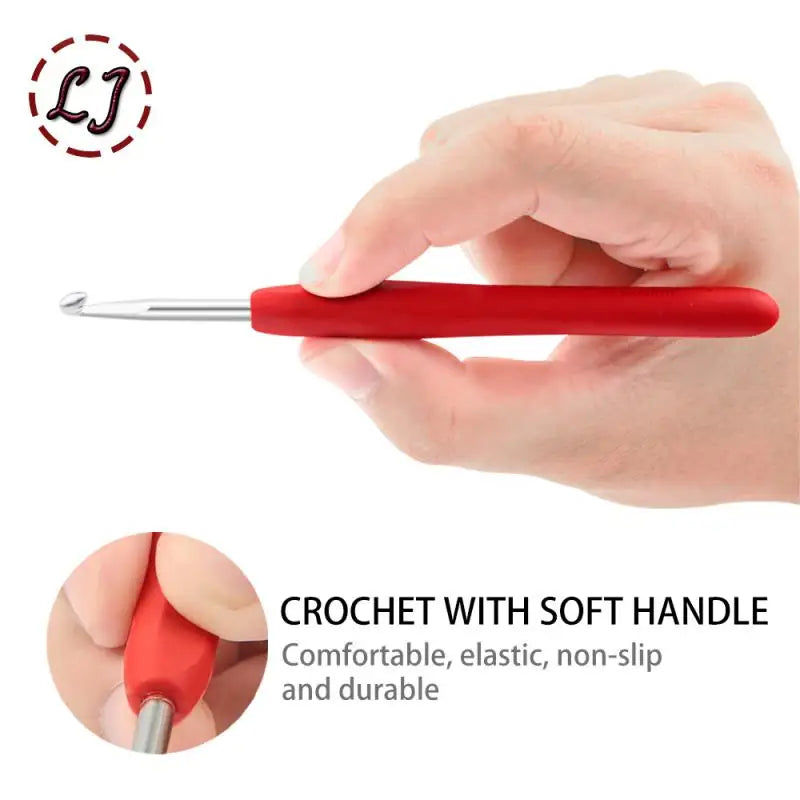 New Knitting Tool Sweater Needle TPR Soft Handle Aluminum Crochet Color Handle Sweater DIY Craft Scarf Sewing Needles Knitting