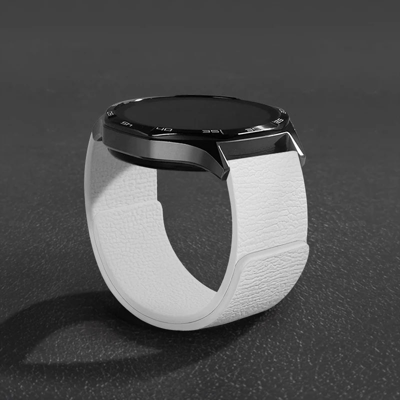 Magnetic Loop Strap For Samsung Galaxy Watch 7/6/5/4 Classic Silicone Lychee pattern 18mm 20mm 22mm Bracelet HUAWEI GT3-4-5 Band