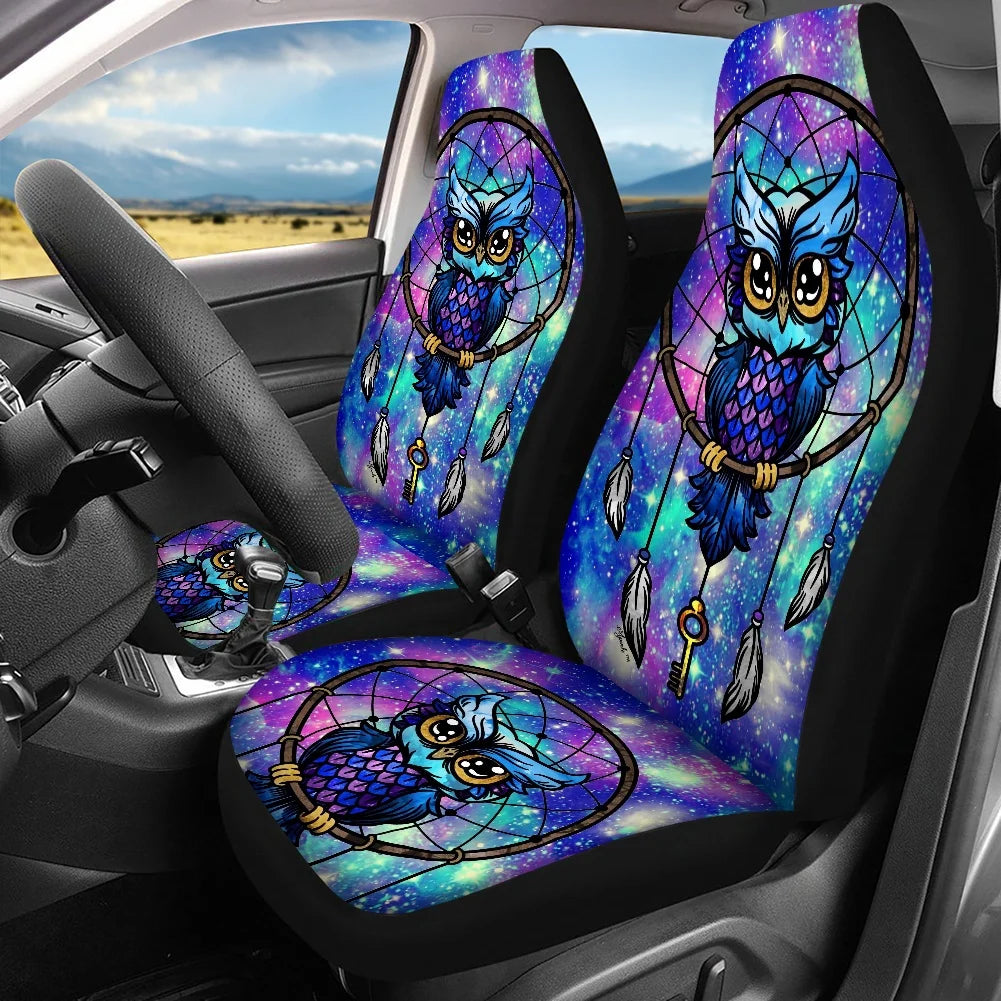 Gradient Owl Dreamcatcher Galaxy Print Car Seat Covers Anti-Slip Auto Seat Protector Universal Dropshipping funda asientos coche
