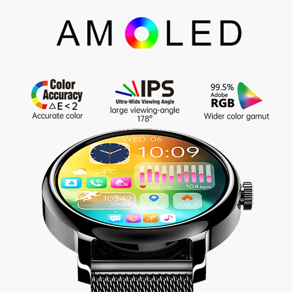 LEMFO New Smart Watch 2024 Amoled HD Screen Bluetooth Call IP68 Waterproof Smart Watches For Men Heart rate 1.43 inch 466*466