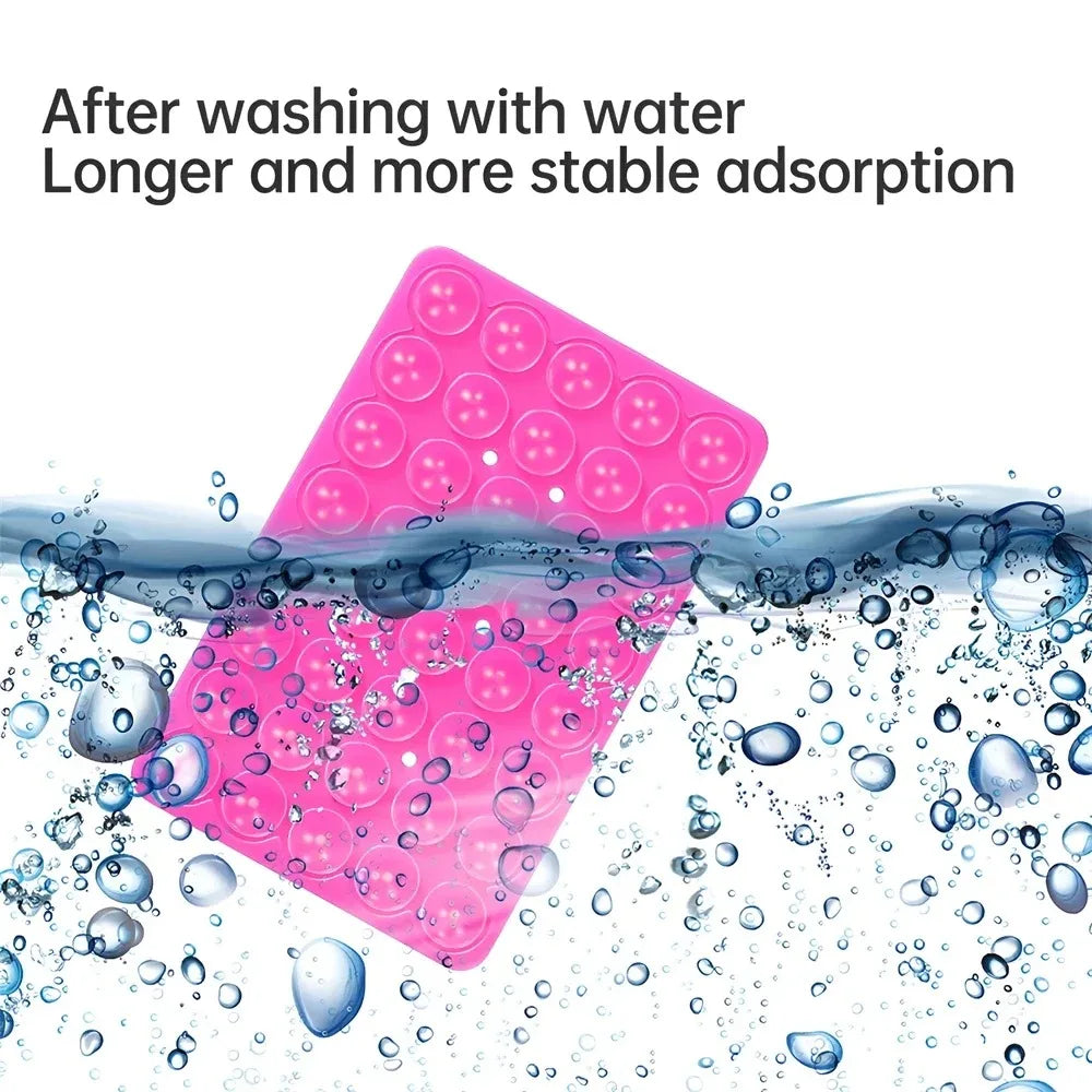 Double Sided Silicone Suction Cup Multicolor Strong Adhesive Stand For iPhone 11 12 13 14 15 16 Pro Max Detachable Phone Holder
