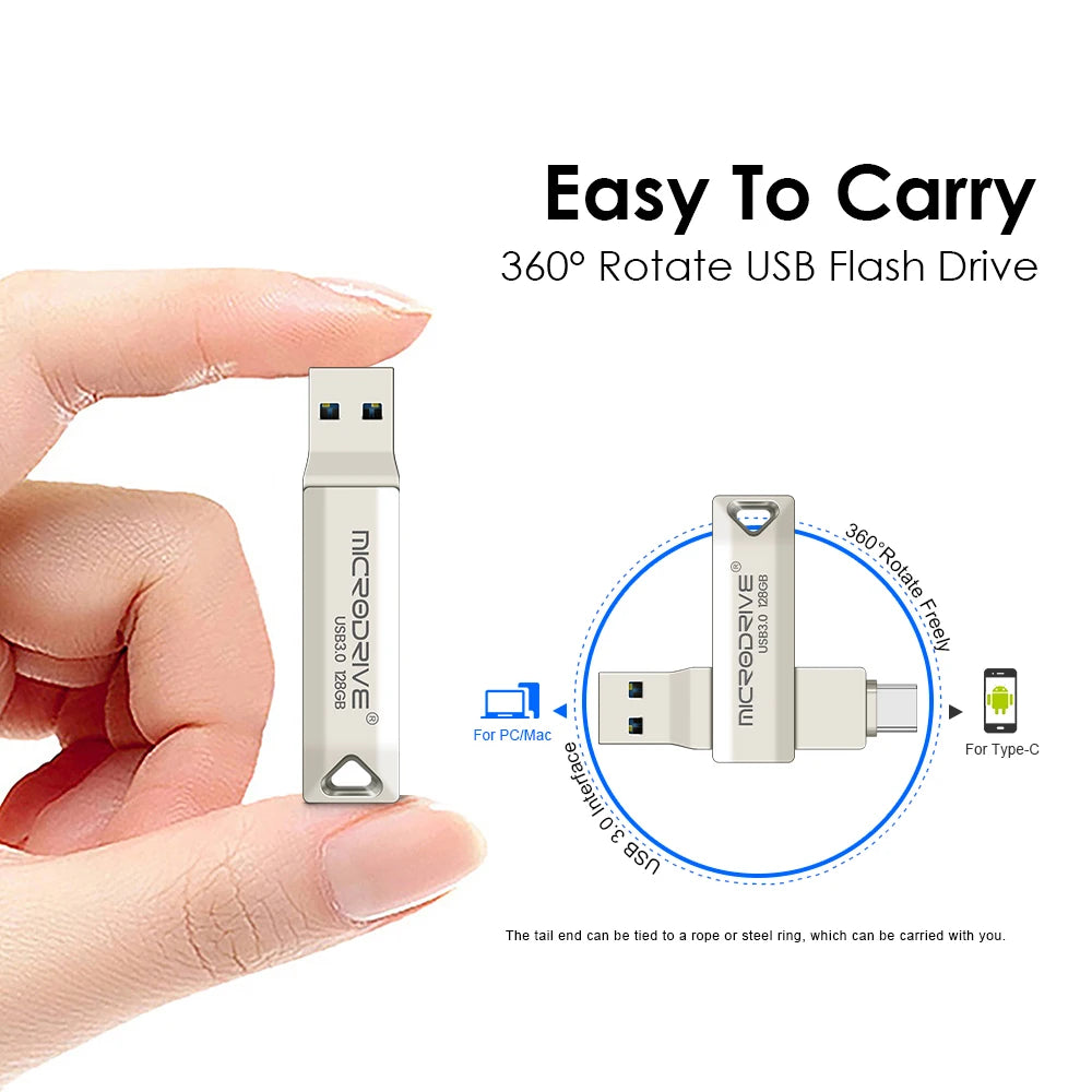 USB3.0 Metal OTG Type C Pen Drive Usb MD223C Memory Stick 64GB usb3.0 flash card 128GB 256G type-C Pendrive free shippin