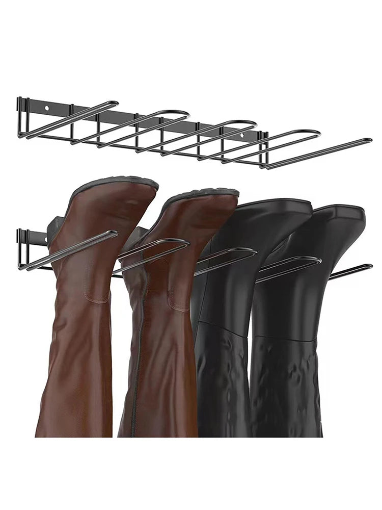 1pcs Boot Rack Hanger Wall Mounted- (4 Pair) Sturdy Metal Boot Organizer, Tall Shoe Holder for Closet, Entryway, Indoor, Garage