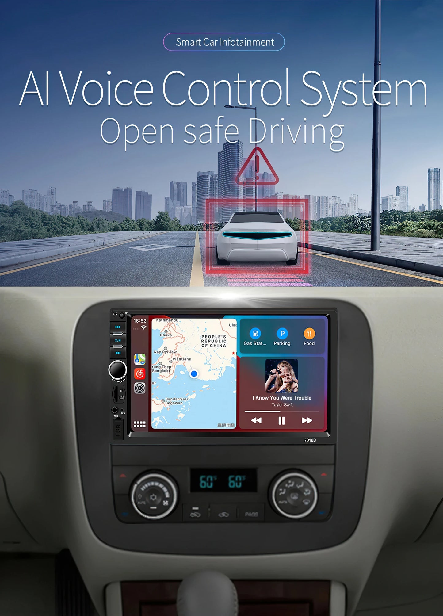 2 din 7 inch IPS Car Radio Multimedia CarPlay Android Auto 2din Autoradio Car Stereo Universal   Head Unit Rear View AHD Camera