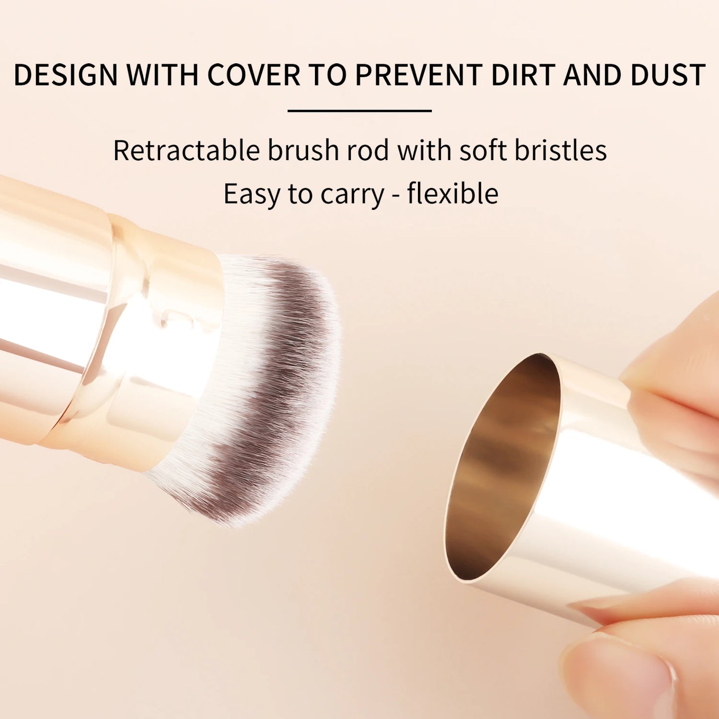 1pcs Retractable Blush Brush Kabuki Foundation Brush Soft Fluffy Powder Contour Makeup Brushes Portable Makeup Tools