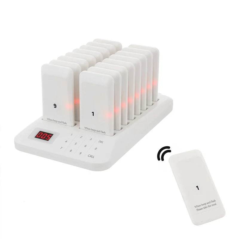 Wireless Restaurant Pager Food Truck Coasters Buzzer Pager Receiver Calling System For Bar Cafe Food Court Fast Food Shop Church